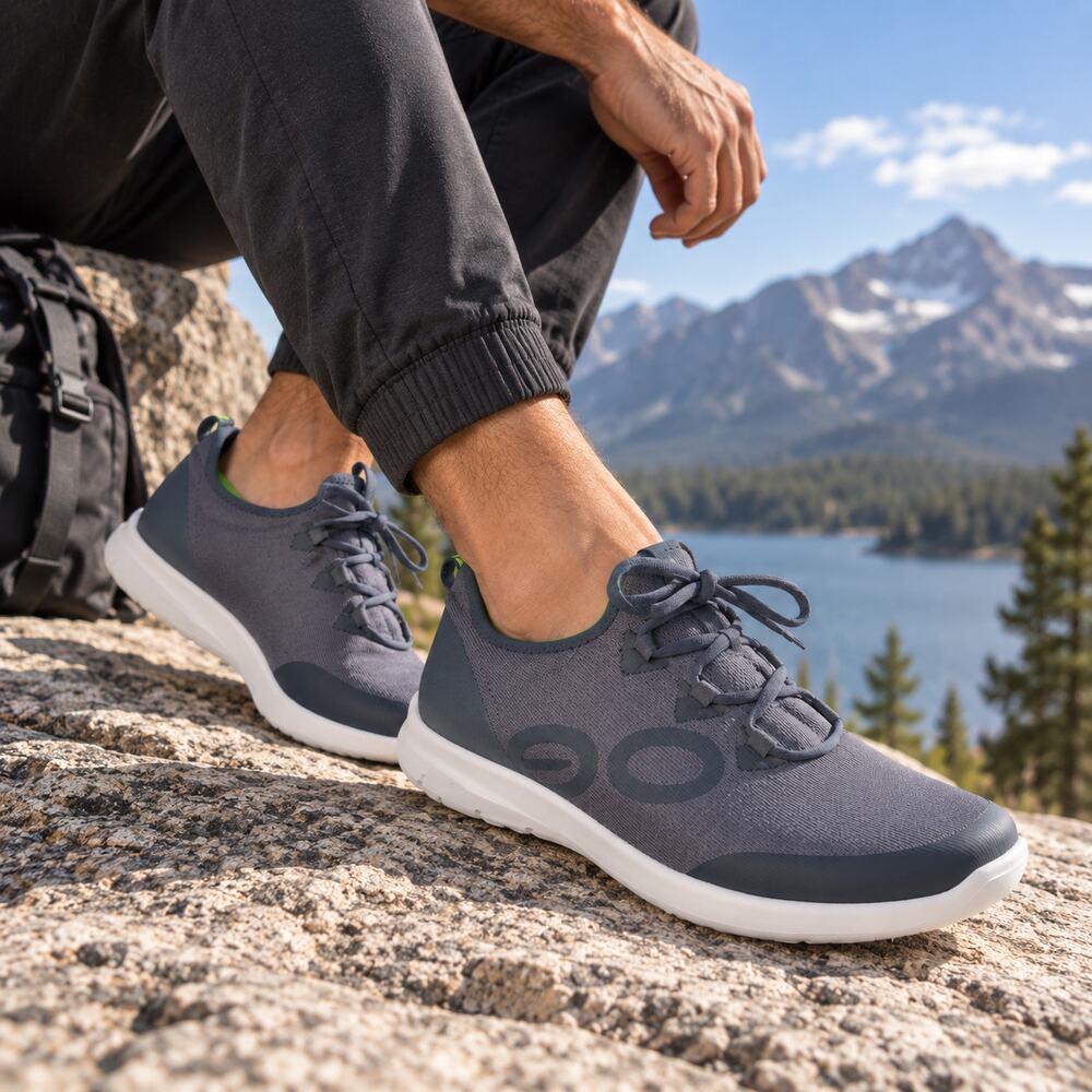 OOFOS OOmg Sport LS Shoes Men 11.5 Blue-Gray Recovery Sneakers Orthotic Comfort
